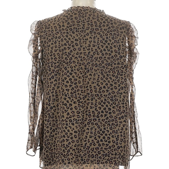 CeCe Leopard Print Ruffle Blouse - Picture 2 of 4